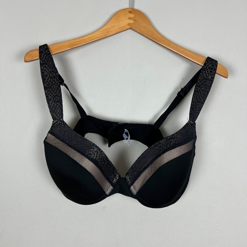 Izod Bra‎ 40C Black Mesh Trim Underwire Lightly Padded Comfort Strap Back Clasp